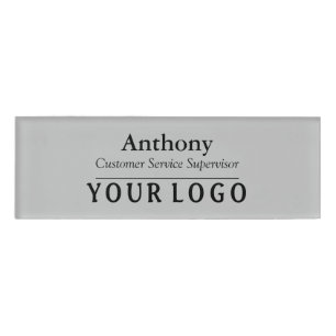 Name Badge Magnet Custom Logo Employee Staff Large