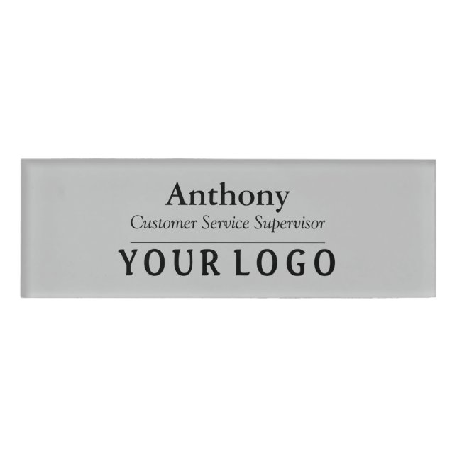 Name Badge Magnet Custom Logo Employee Staff Large (Front)