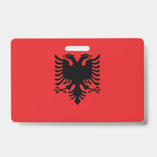 Name Badge with flag of Albania ID Badge
