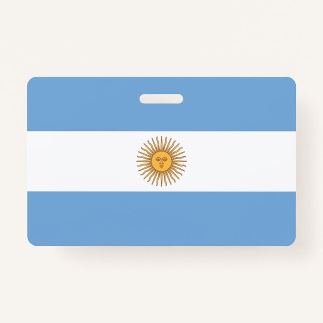 Name Badge with flag of Argentina ID Badge (Front)
