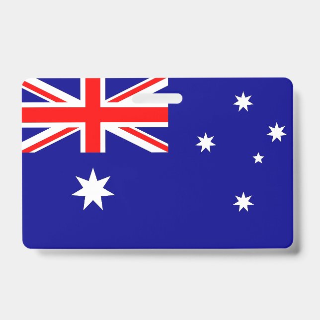 Name Badge with flag of Australia ID Badge (Front)