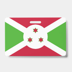 Name Badge with flag of Burundi ID Badge
