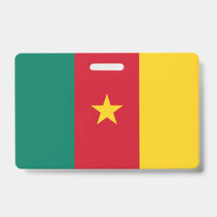 Name Badge with flag of Cameroon ID Badge