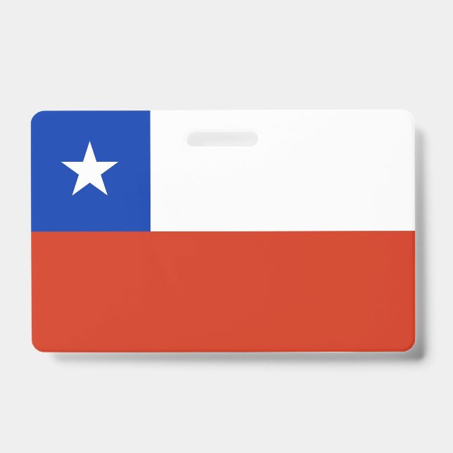 Name Badge with flag of Chile ID Badge (Front)