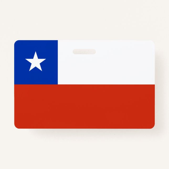 Name Badge with flag of Chile ID Badge (Front)