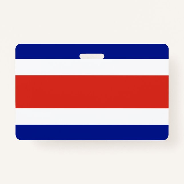 Name Badge with flag of Costa Rica ID Badge (Front)