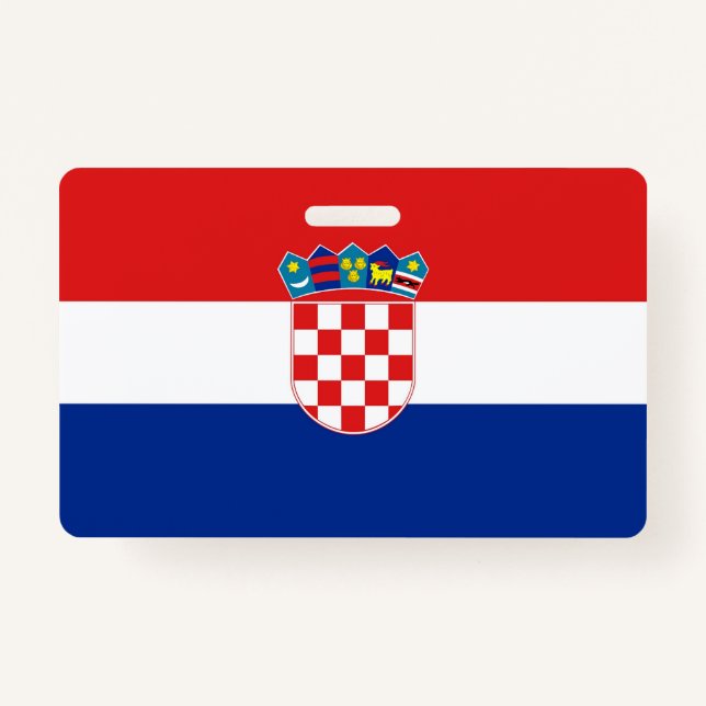 Name Badge with flag of Croatia ID Badge (Front)