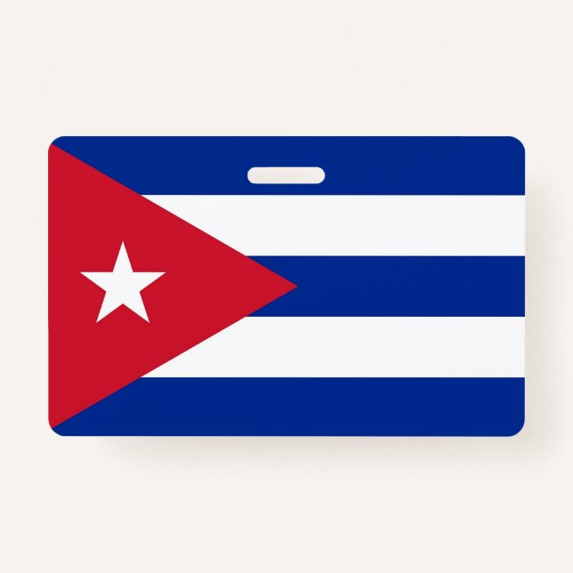 Name Badge with flag of Cuba ID Badge (Front)