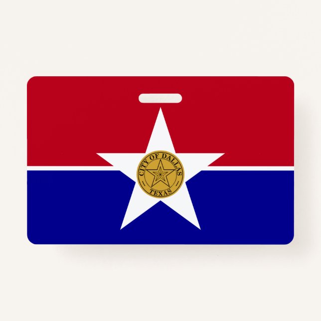 Name Badge with flag of Dallas City ID Badge (Front)