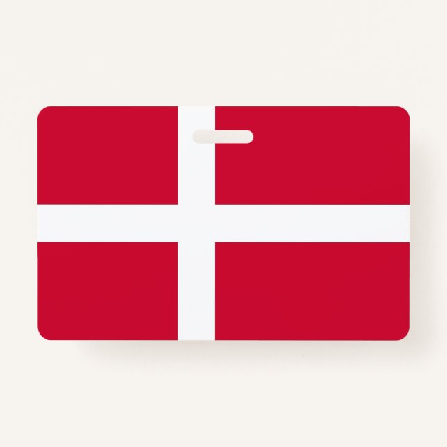 Name Badge with flag of Denmark ID Badge (Front)