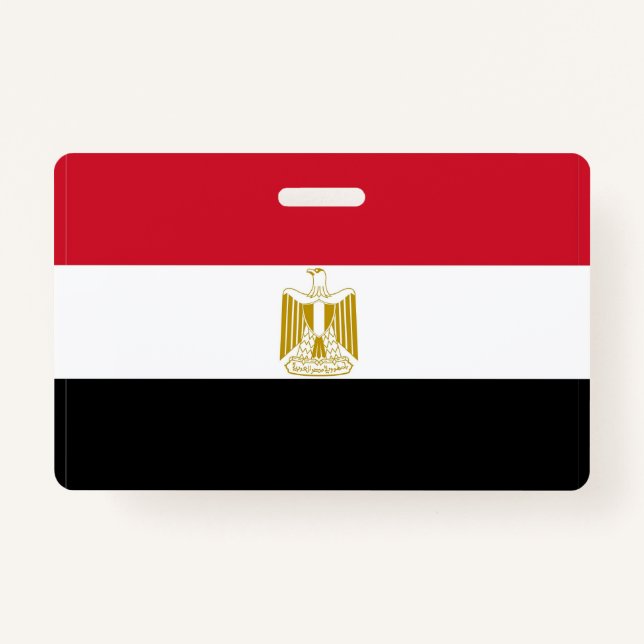 Name Badge with flag of Egypt ID Badge (Front)