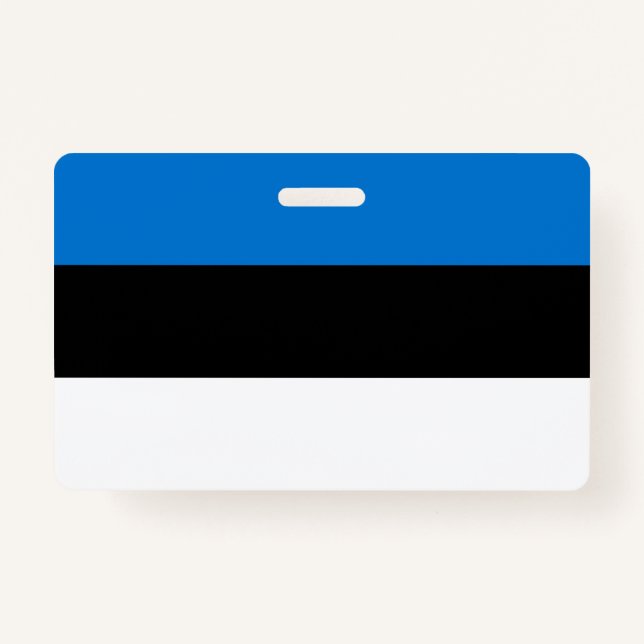Name Badge with flag of Estonia ID Badge (Front)