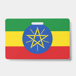 Name Badge with flag of Ethiopia ID Badge