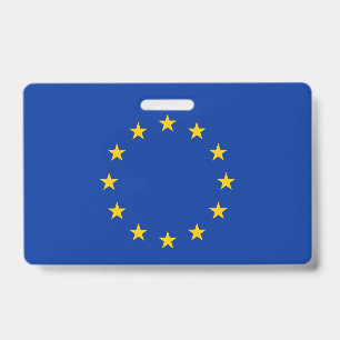 Name Badge with flag of European Union ID Badge
