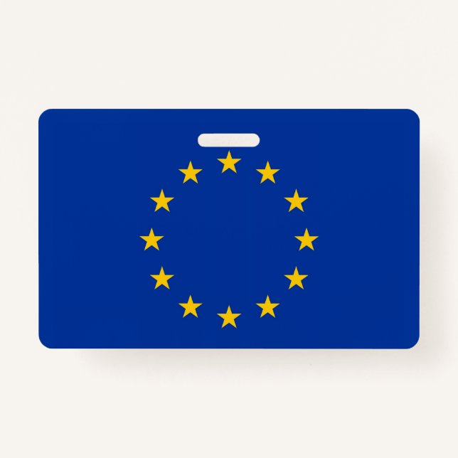 Name Badge with flag of European Union ID Badge (Front)