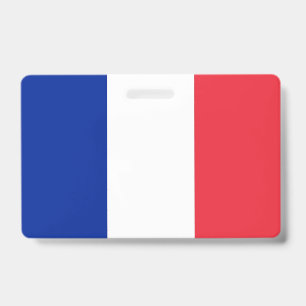 Name Badge with flag of France ID Badge
