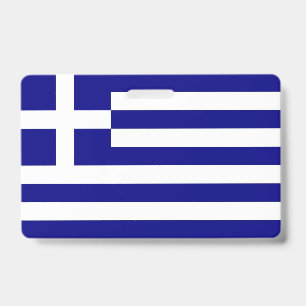 Name Badge with flag of Greece ID Badge