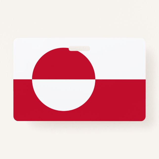Name Badge with flag of Greenland ID Badge (Front)