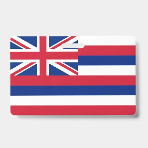Name Badge with flag of Hawaii State, USA ID Badge