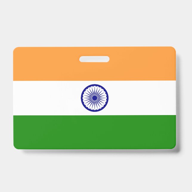 Name Badge with flag of India ID Badge (Front)