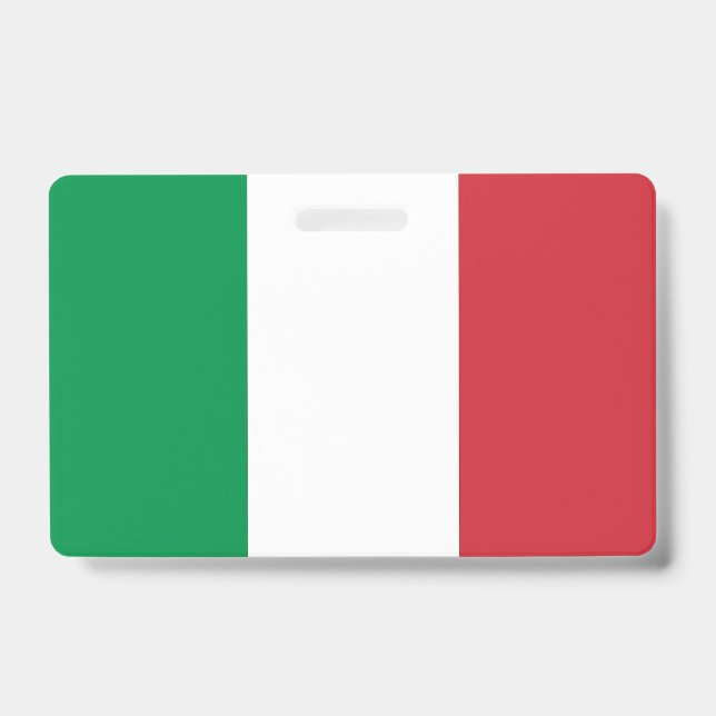 Name Badge with flag of Italy ID Badge (Front)