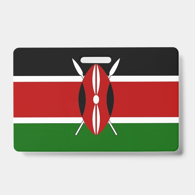 Name Badge with flag of Kenya ID Badge (Front)