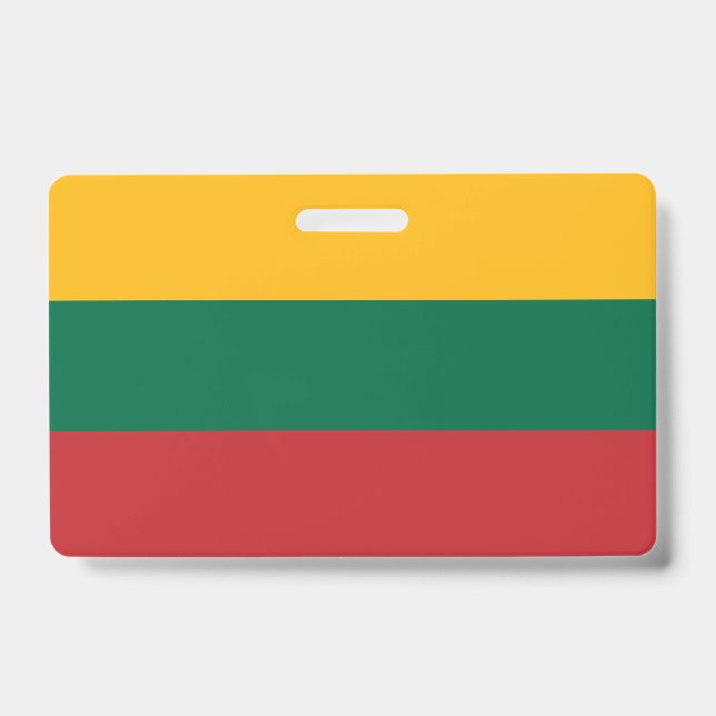 Name Badge with flag of Lithuania ID Badge (Front)