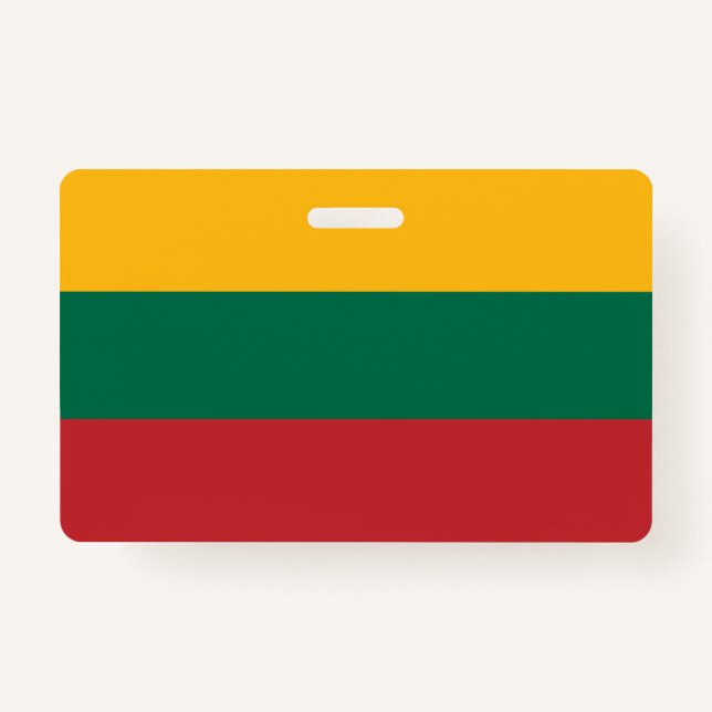 Name Badge with flag of Lithuania ID Badge (Front)