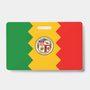 Name Badge with flag of Los Angeles, USA ID Badge