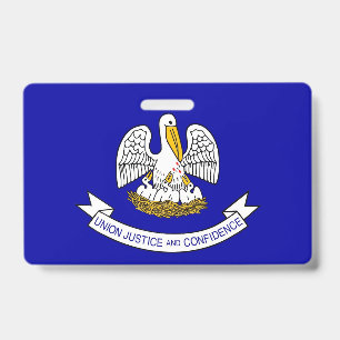 Name Badge with flag of Louisiana State, USA ID Badge