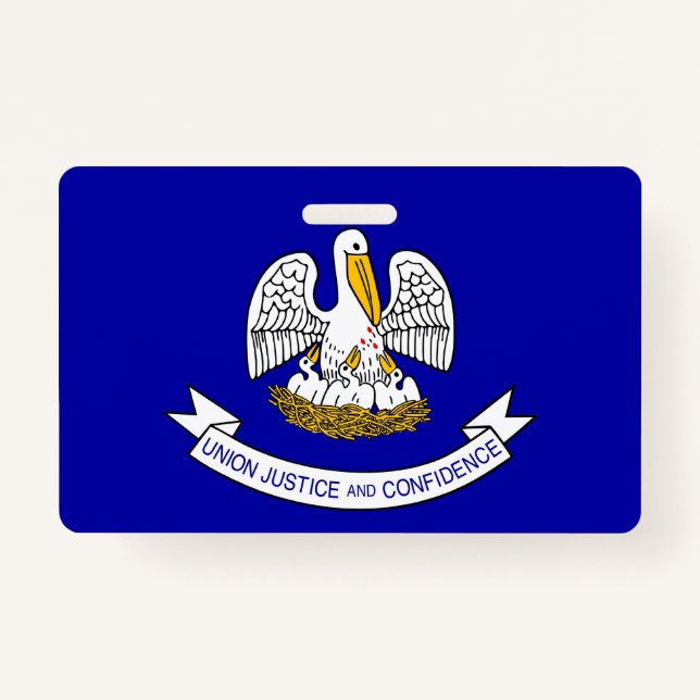 Name Badge with flag of Louisiana State, USA ID Badge (Front)