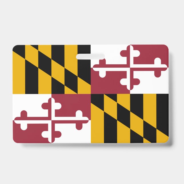 Name Badge with flag of Maryland State, USA ID Badge (Front)