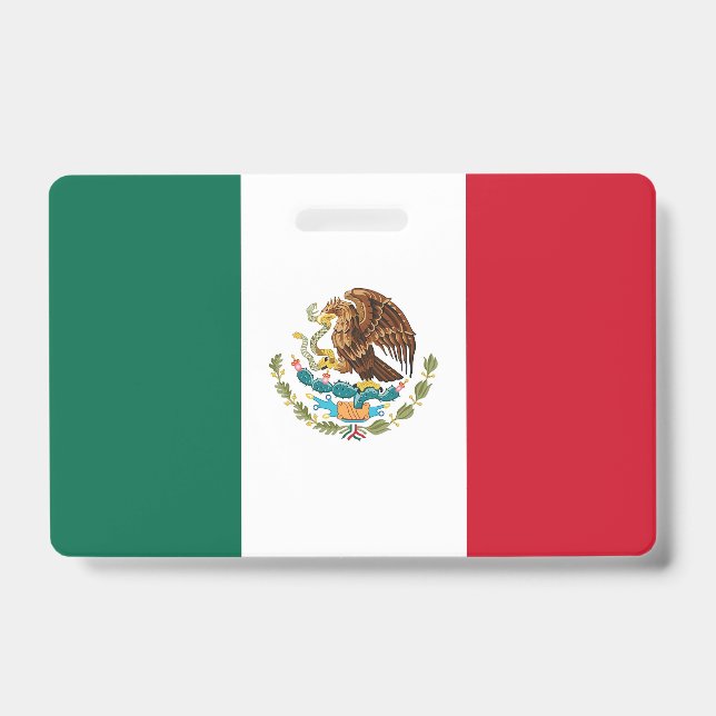 Name Badge with flag of Mexico ID Badge (Front)