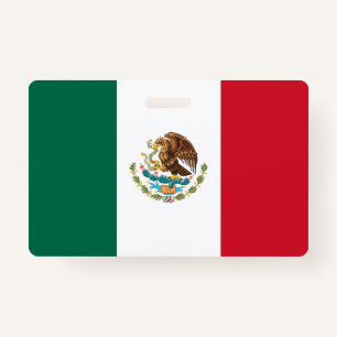 Name Badge with flag of Mexico ID Badge