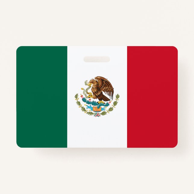 Name Badge with flag of Mexico ID Badge (Front)