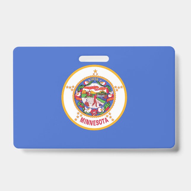 Name Badge with flag of Minnesota State, USA ID Badge (Front)