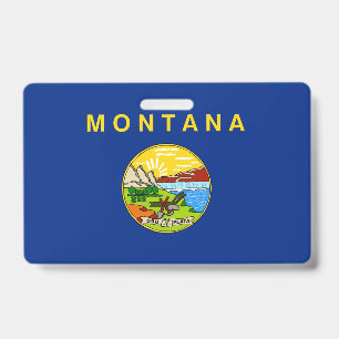 Name Badge with flag of Montana State, USA ID Badge
