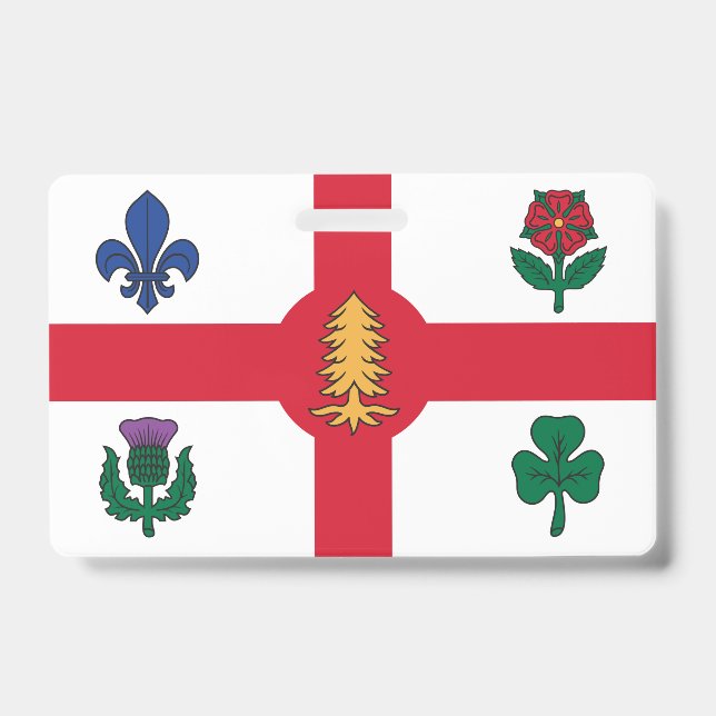 Name Badge with flag of Montreal ID Badge (Front)