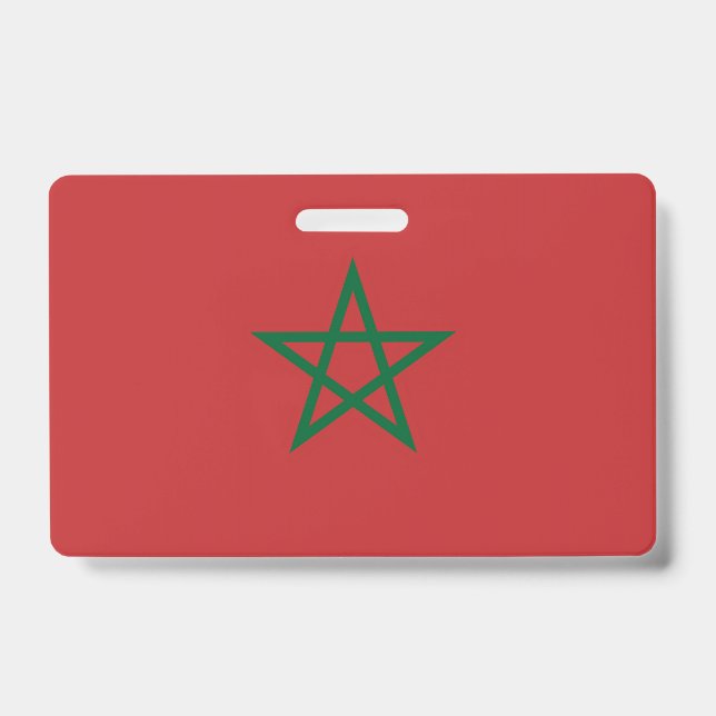 Name Badge with flag of Morocco ID Badge (Front)
