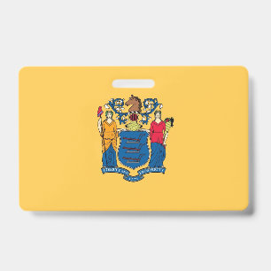Name Badge with flag of New Jersey State, USA ID Badge
