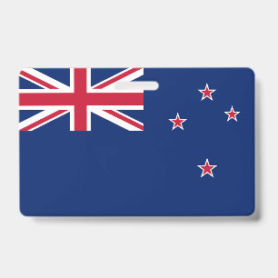 Name Badge with flag of New Zealand ID Badge