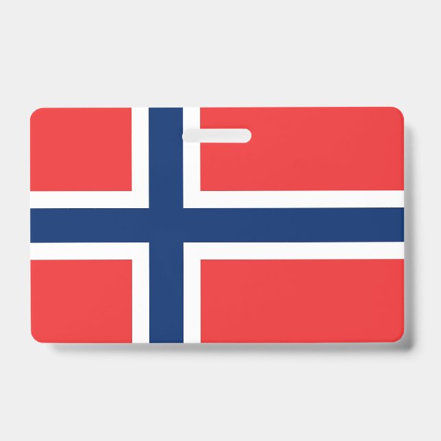 Name Badge with flag of Norway ID Badge (Front)