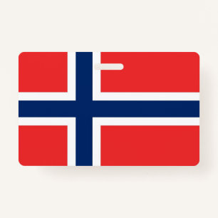 Name Badge with flag of Norway ID Badge