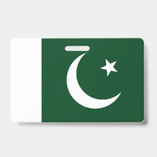 Name Badge with flag of Pakistan ID Badge