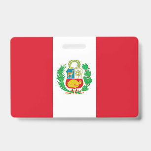 Name Badge with flag of Peru ID Badge
