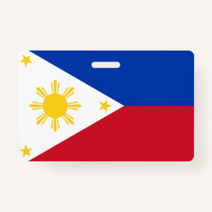 Name Badge with flag of Philippines ID Badge
