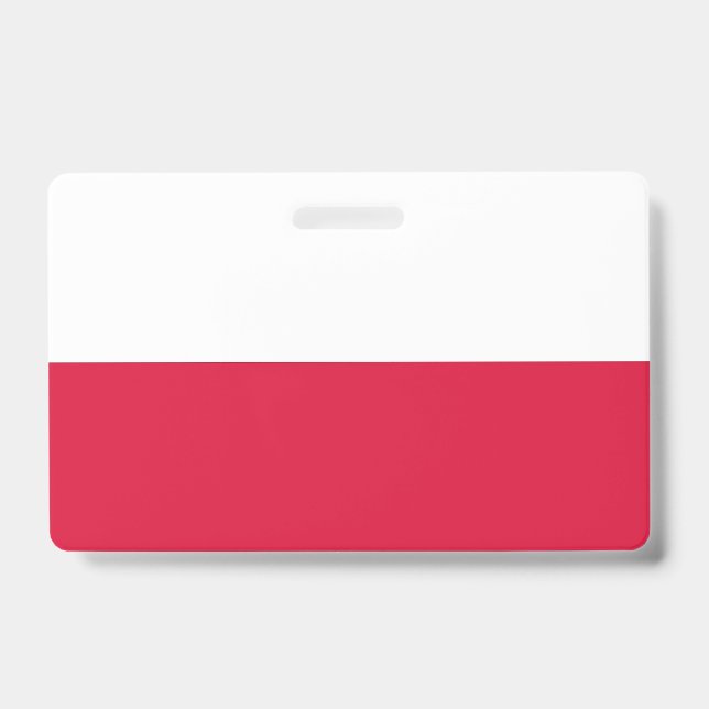 Name Badge with flag of Poland ID Badge (Front)