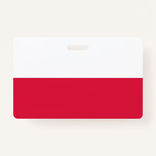 Name Badge with flag of Poland ID Badge