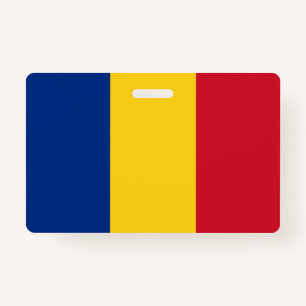 Name Badge with flag of Romania ID Badge