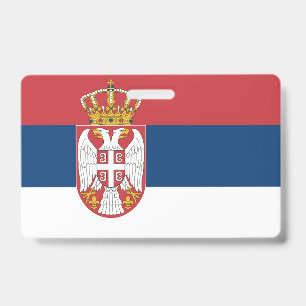 Name Badge with flag of Serbia ID Badge